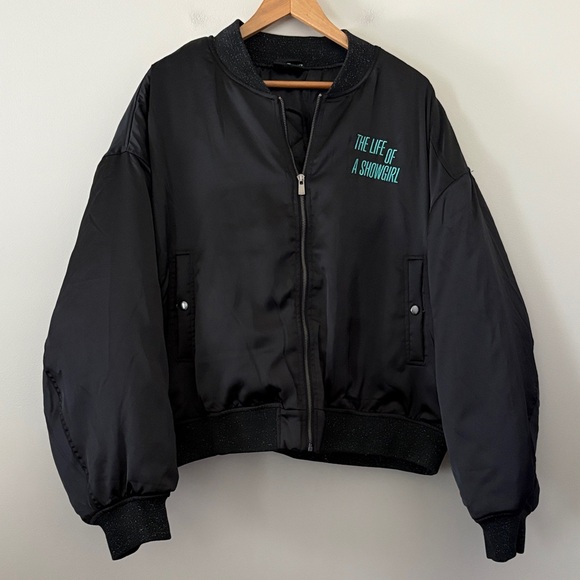 Taylor Swift The Life of a Showgirl Got A Wi$hli$t Bomber Jacket Black Size 3X - Picture 3 of 16